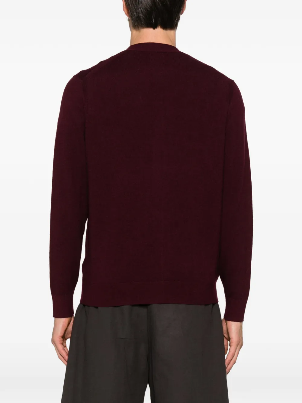 Diktat V-neck Buttoned Cardigan In Burgundy