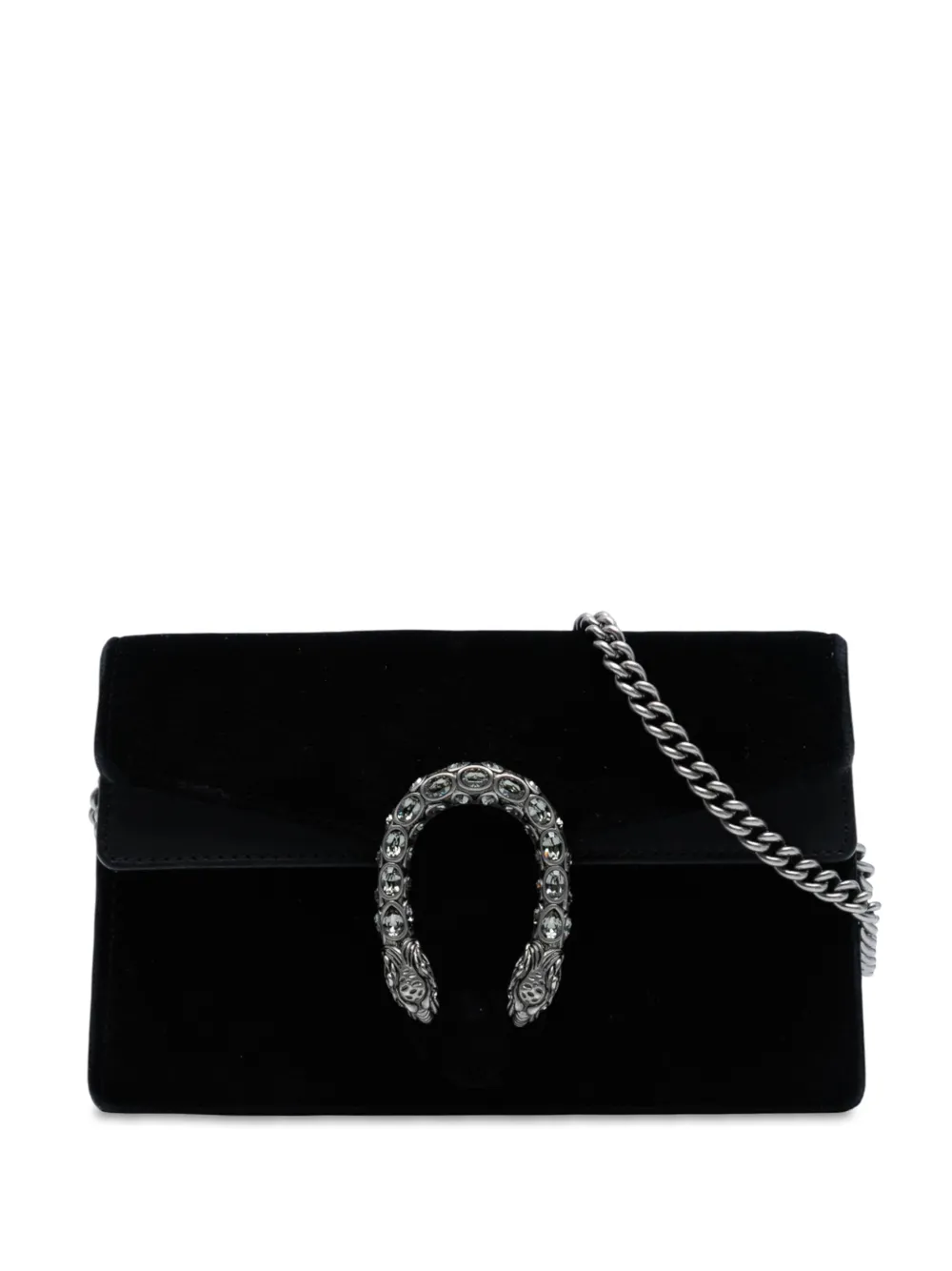 Pre-owned Gucci 2016-2025 Mini Velvet Dionysus Crossbody Bag In Black