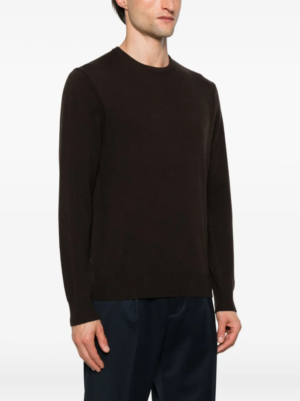 Mc2 Saint Barth Regent Merino Crew Neck Sweat In Brown