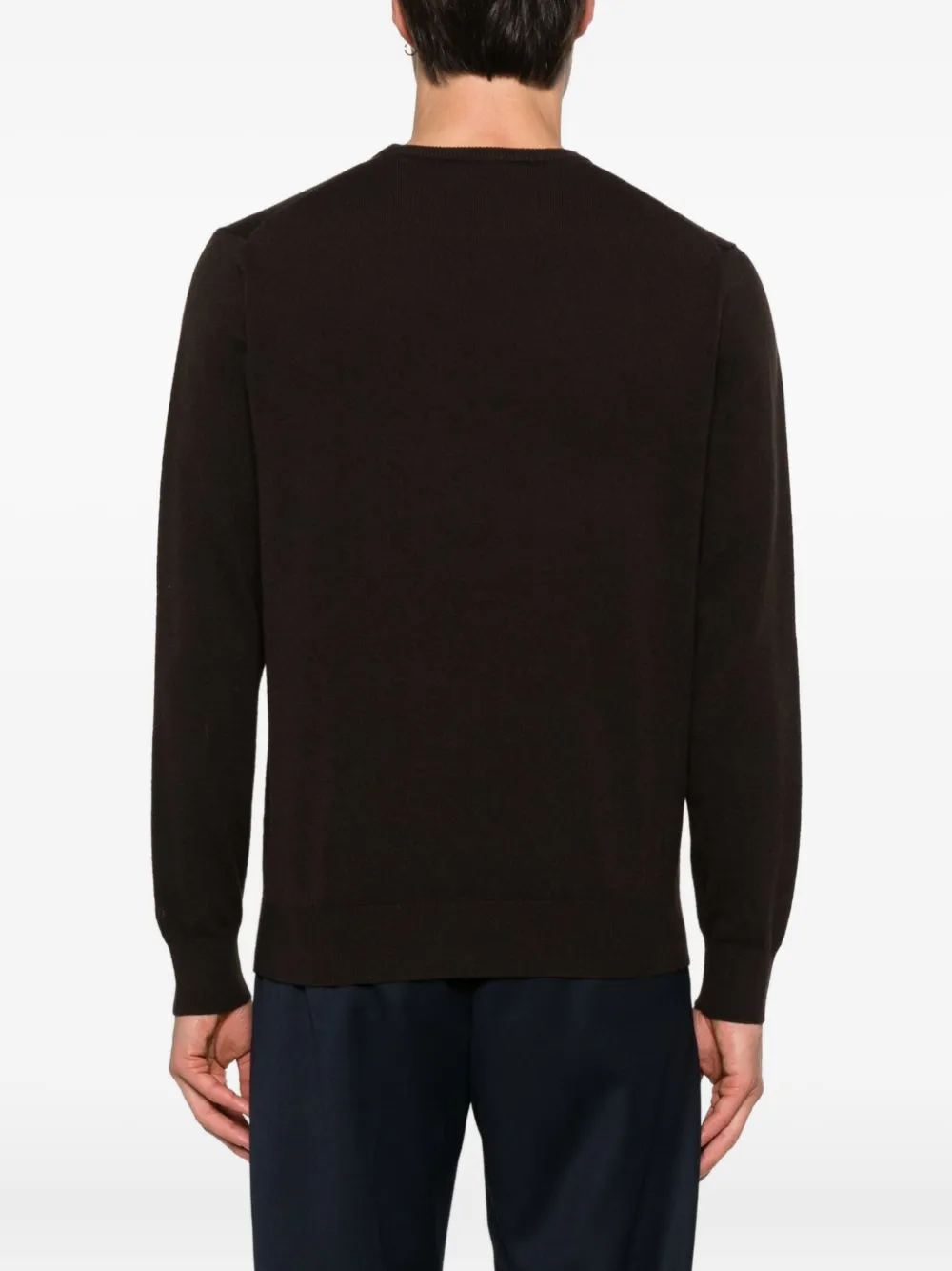 Mc2 Saint Barth Regent Merino Crew Neck Sweat In Brown