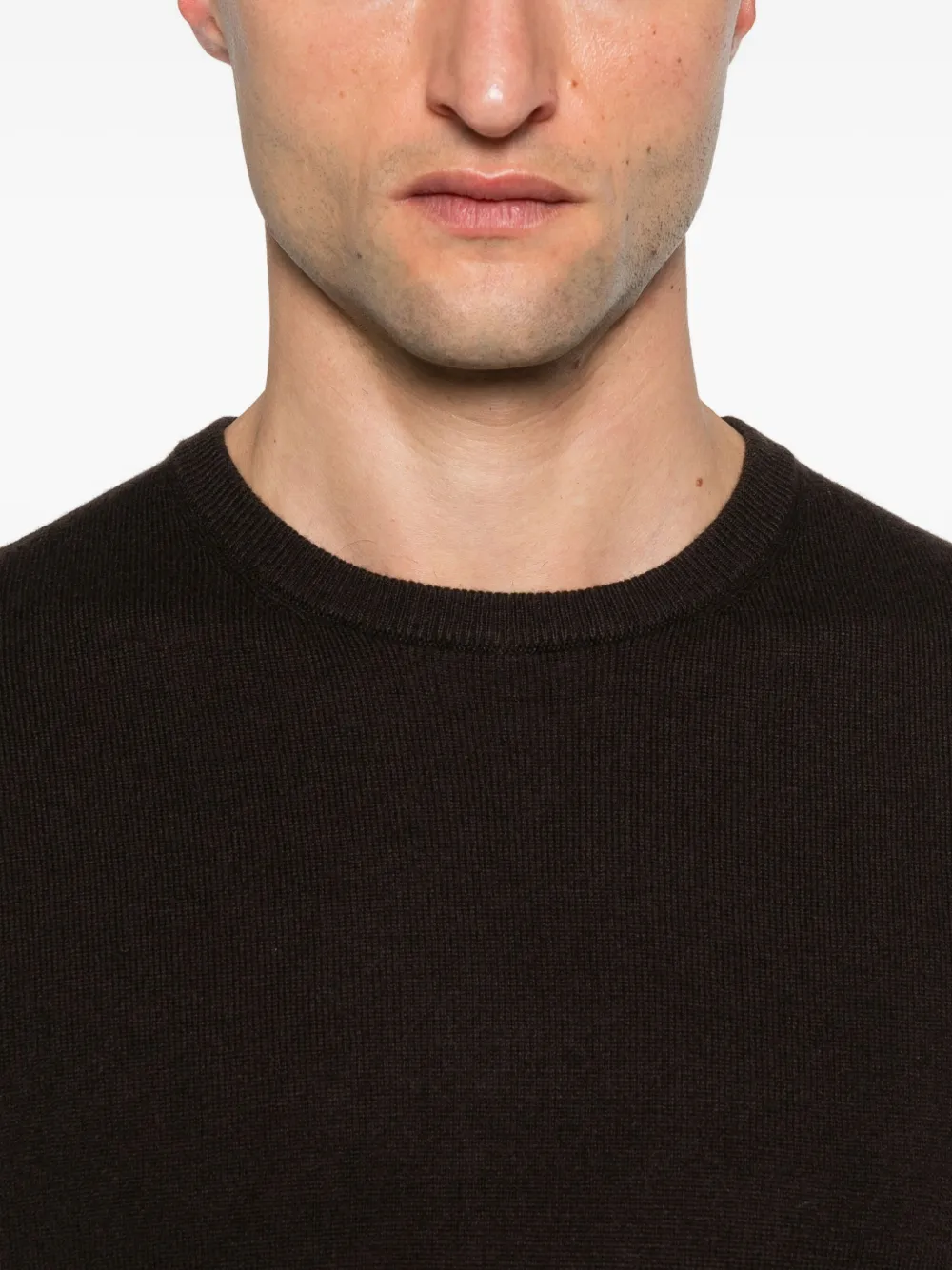 Mc2 Saint Barth Regent Merino Crew Neck Sweat In Brown