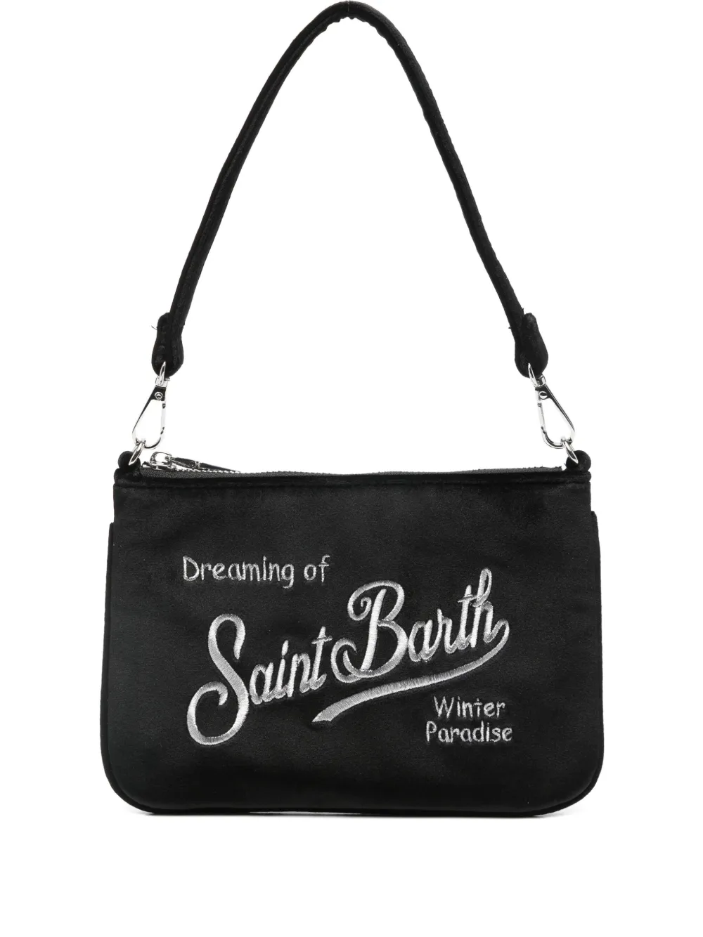 Mc2 Saint Barth Parisenne Embroidered Mini Tote Bag In Black