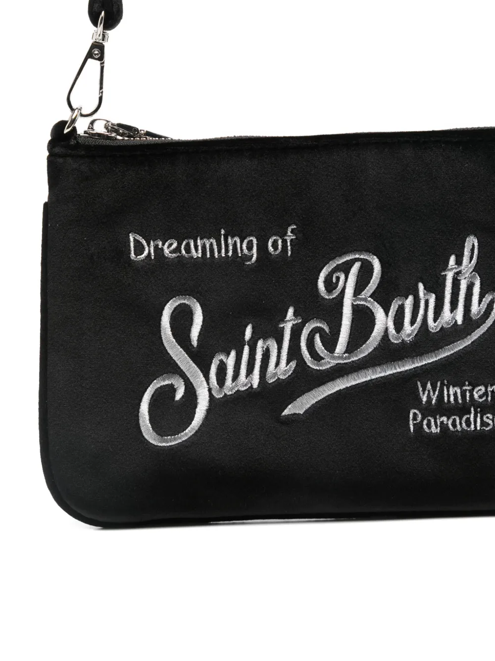 Mc2 Saint Barth Parisenne Embroidered Mini Tote Bag In Black