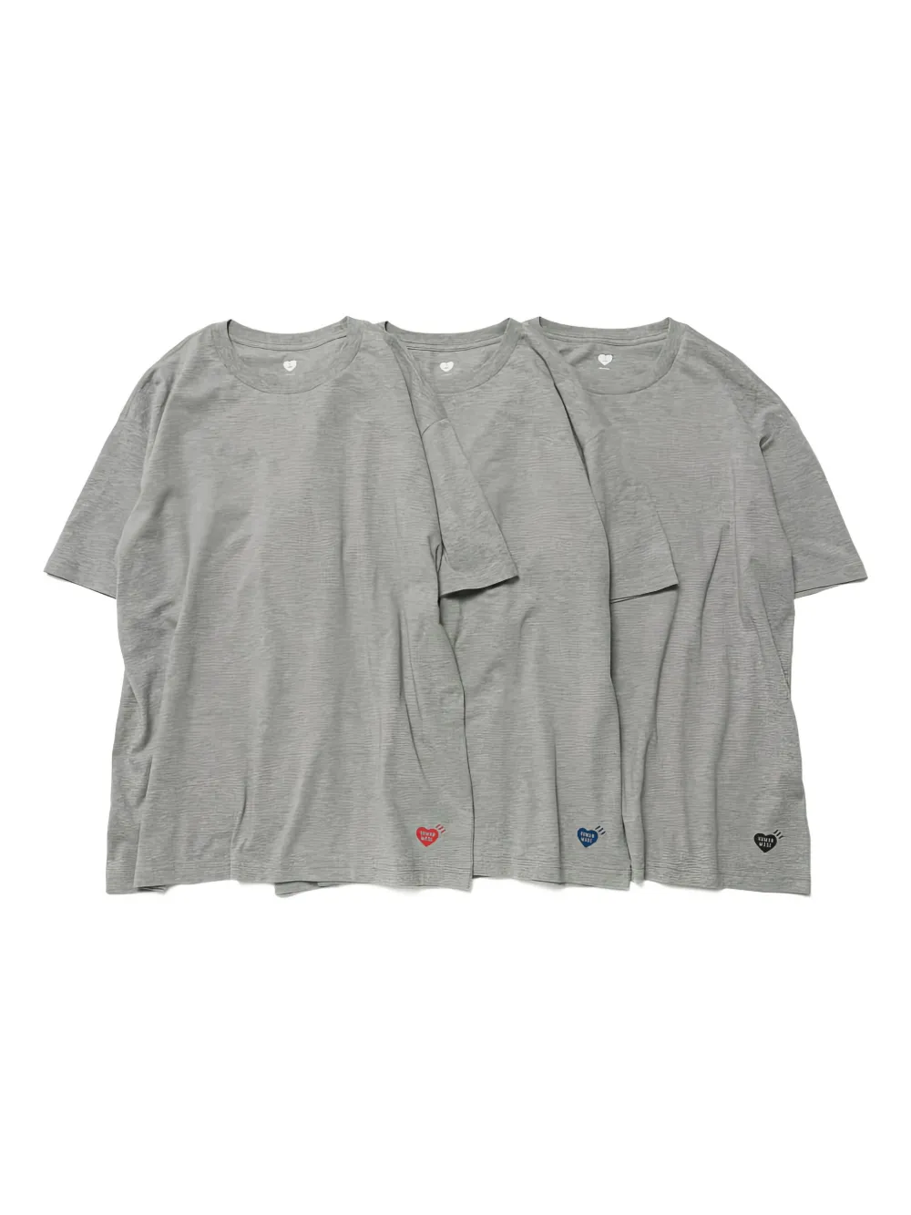 Human Made Logo-patch T-shirt (pack Of Three) In Gray
