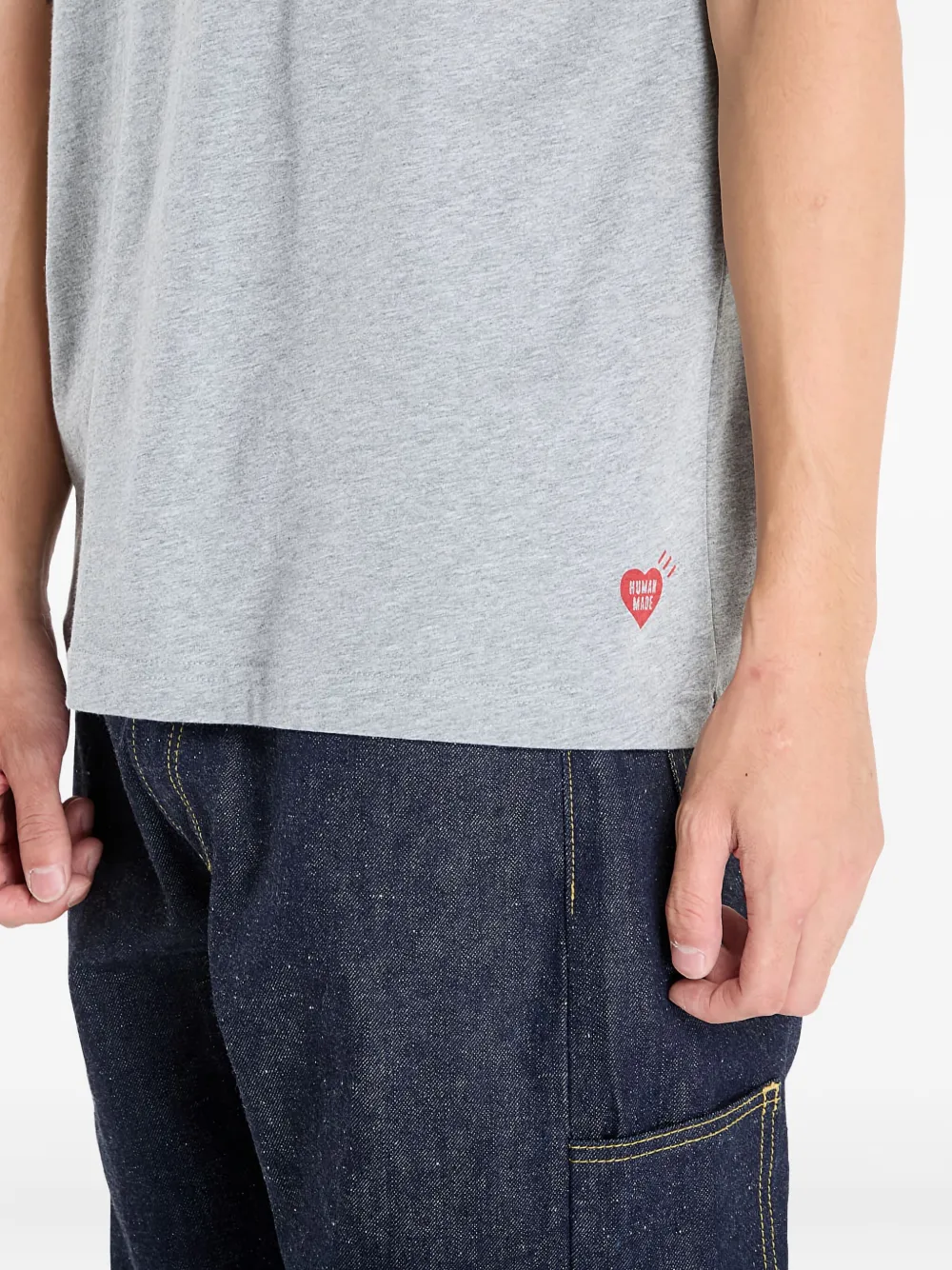 Human Made Logo-patch T-shirt (pack Of Three) In Gray