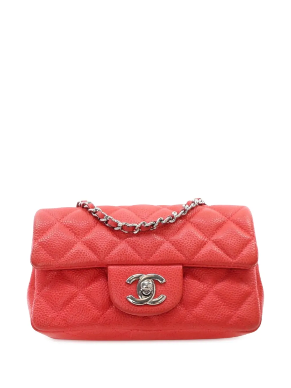 CHANEL Pre-Owned 2012-2013 Extra Mini Rectangular Classic Caviar Single Flap crossbody bag - Rosso