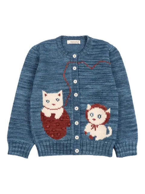 Misha & Puff kittens-graphic cardigan