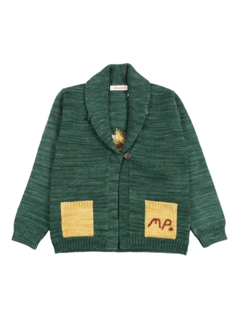 Misha & Puff shawl-collar intarsia cardigan