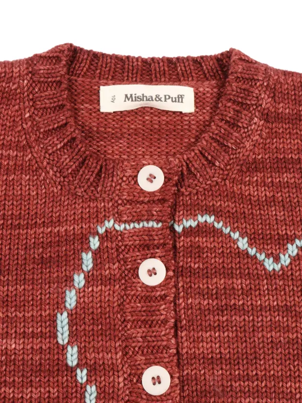 Misha & Puff kittens-motif Cardigan | Red | FARFETCH PL