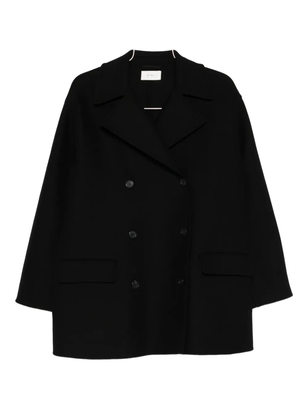 The Row Azuron Double-breasted Coat In Black