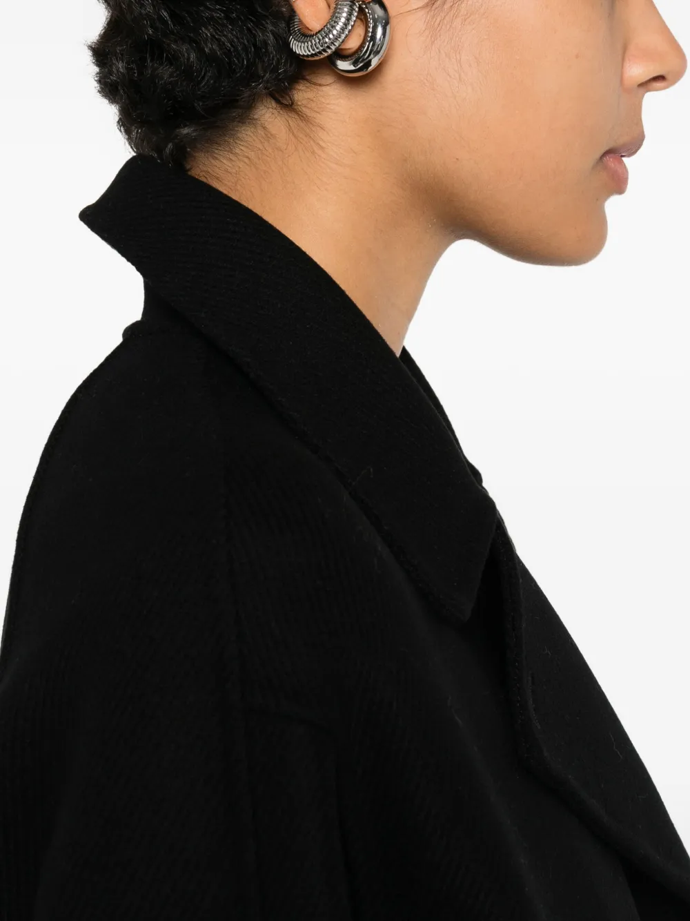 The Row Azuron Double-breasted Coat In Black