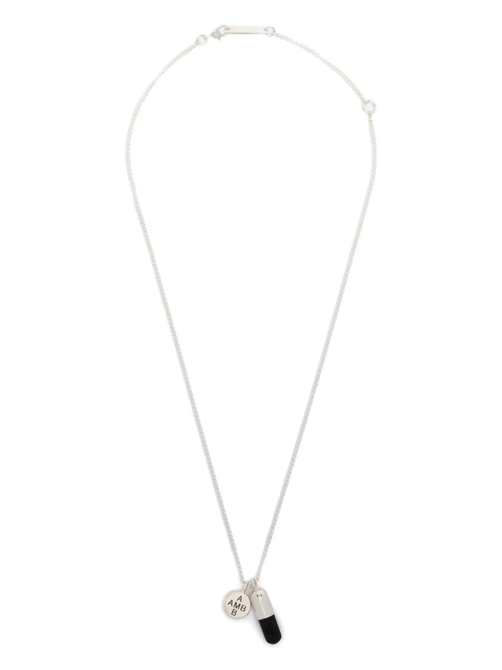 AMBUSH logo-charm pendant necklace | Silver | Image 1