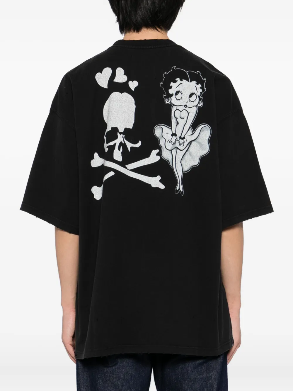 Mastermind Japan Mastermind World X X Betty Boop Damaged Short Sleeve T-shirt In Black