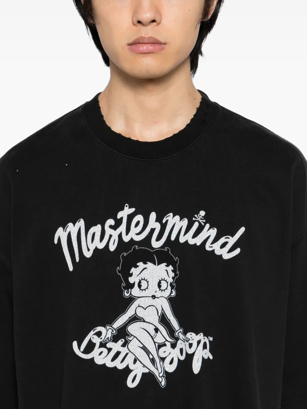 Mastermind Japan Mastermind World X X Betty Boop Damaged Short Sleeve T-shirt In Black