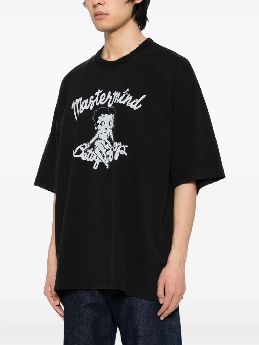 Mastermind Japan Mastermind World X X Betty Boop Damaged Short Sleeve T-shirt In Black