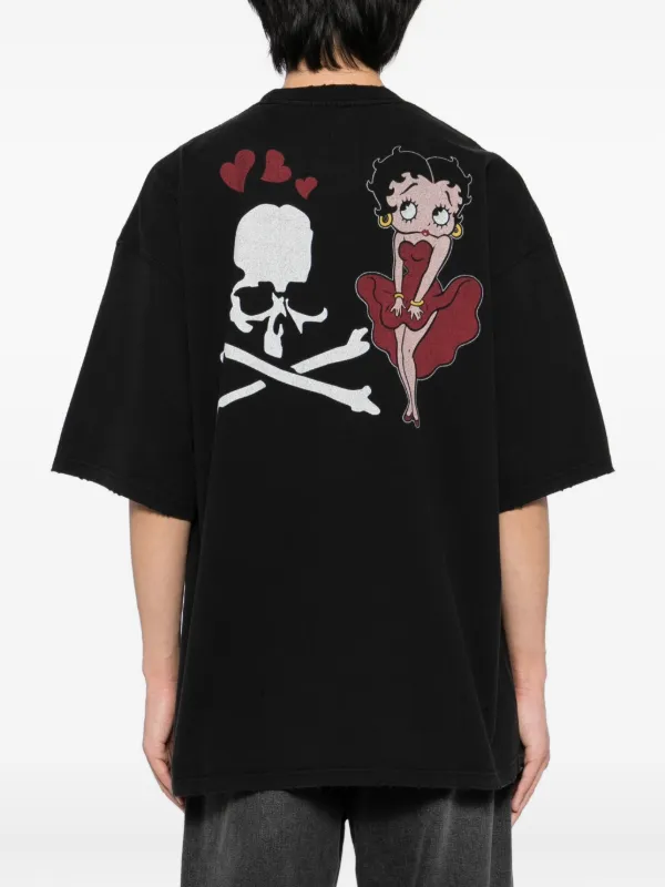 Mastermind World x Betty Boop logo-print T-shirt | Black | FARFETCH