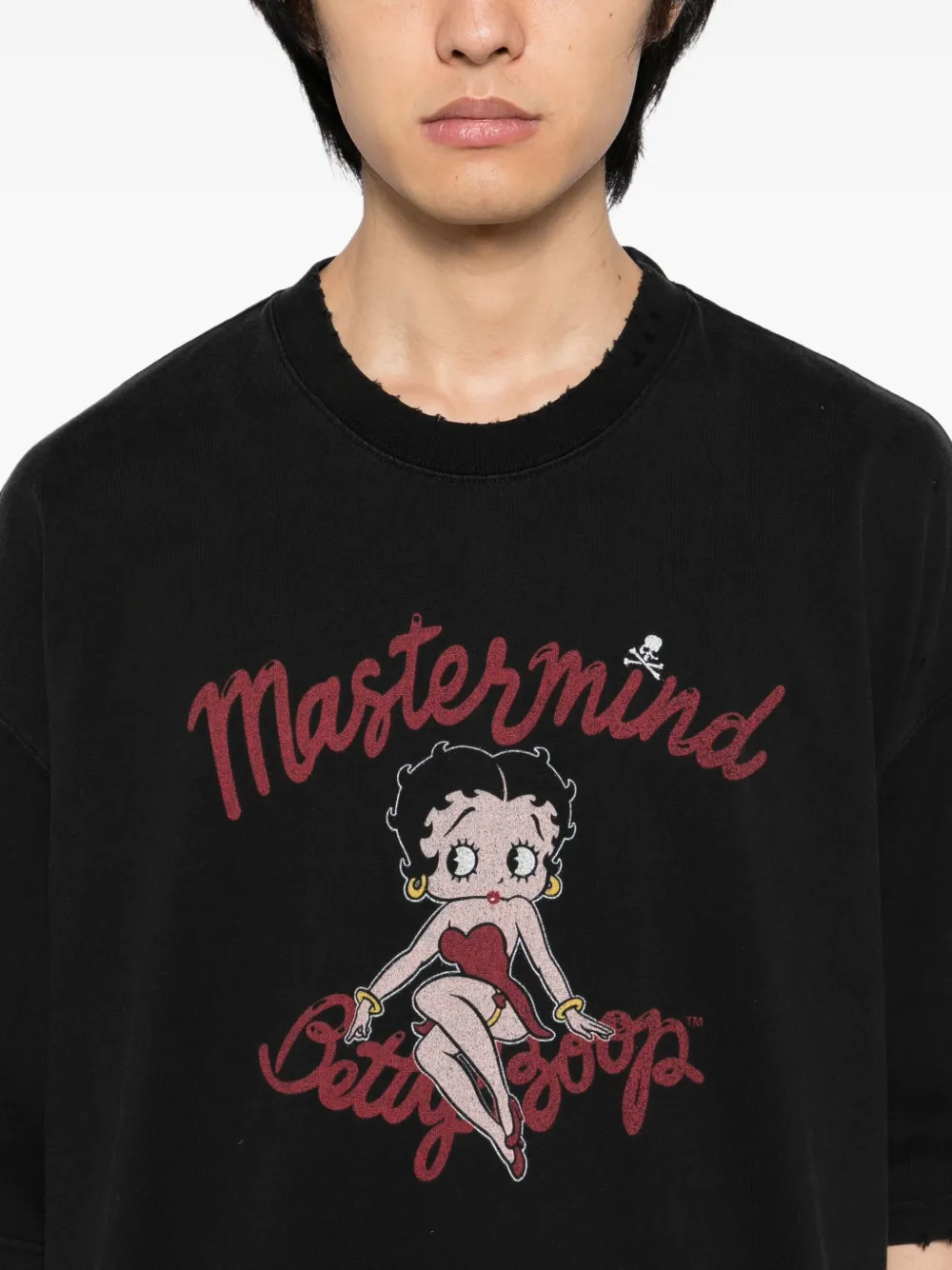 Mastermind Japan Mastermind World X X Betty Boop Damaged Short Sleeve T-shirt In Black