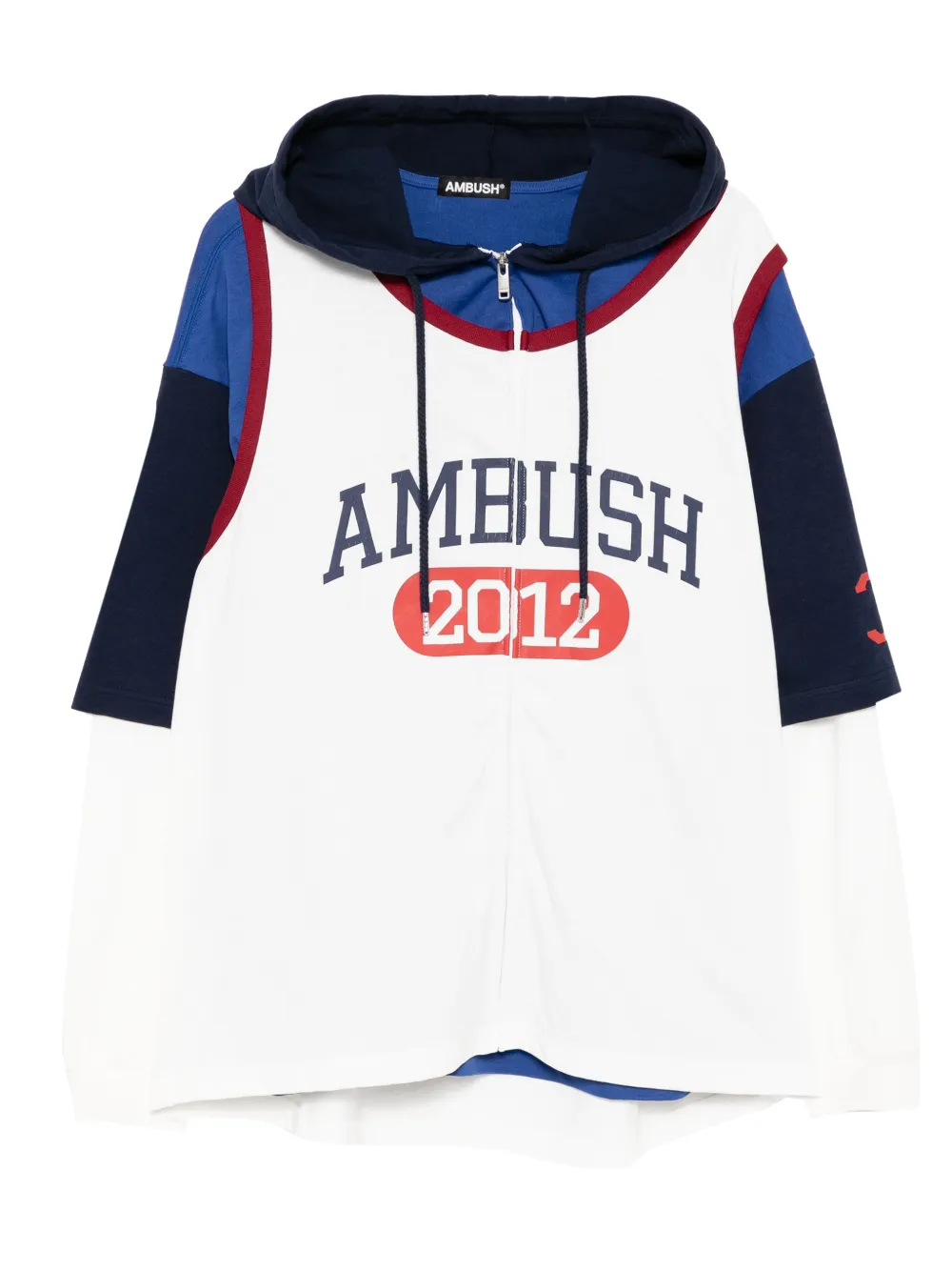 Ambush Basketball Layered Hoodie In White