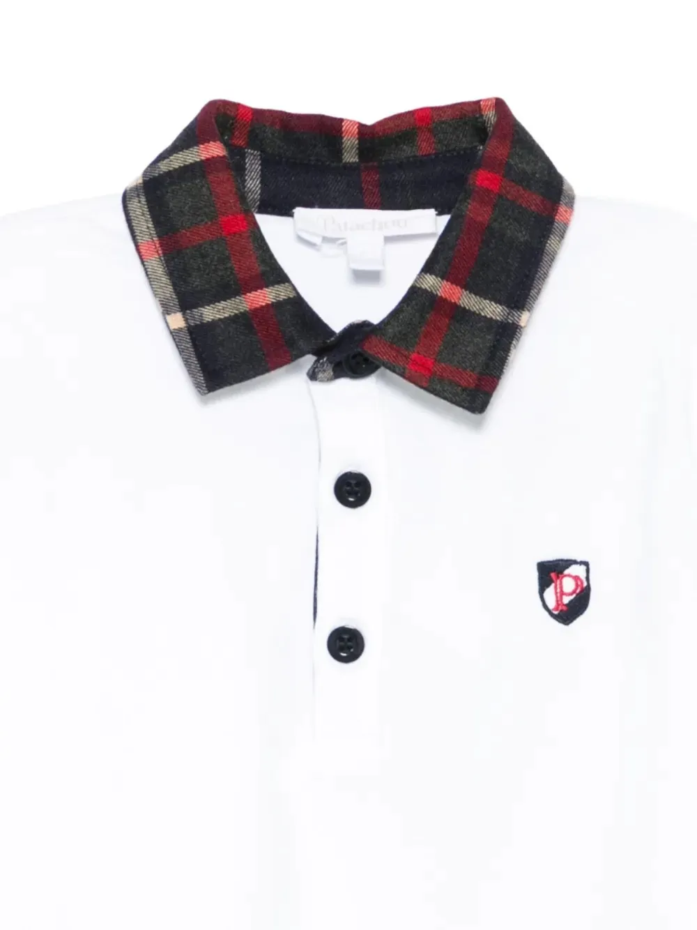 Patachou Poloshirt met geruite kraag Wit