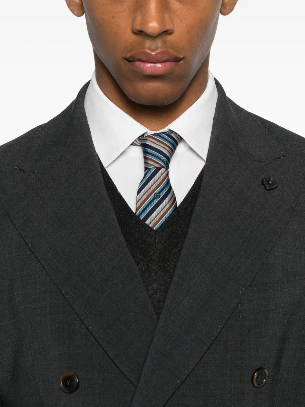 Outfit Double-breasted Suit In Gray