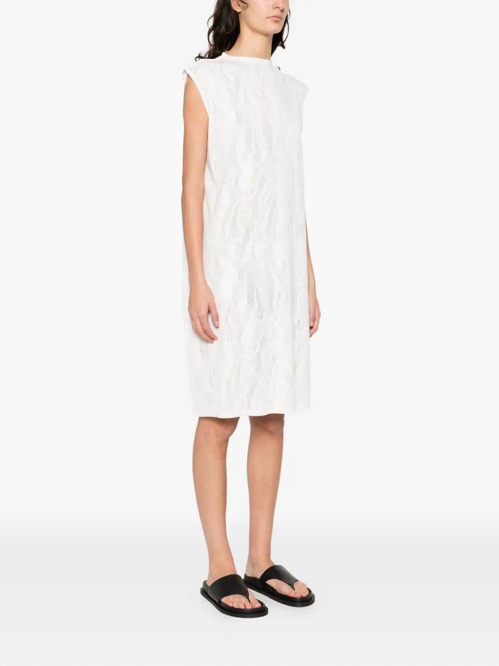 Pleats Please Issey Miyake Mouwloze midi-jurk Wit