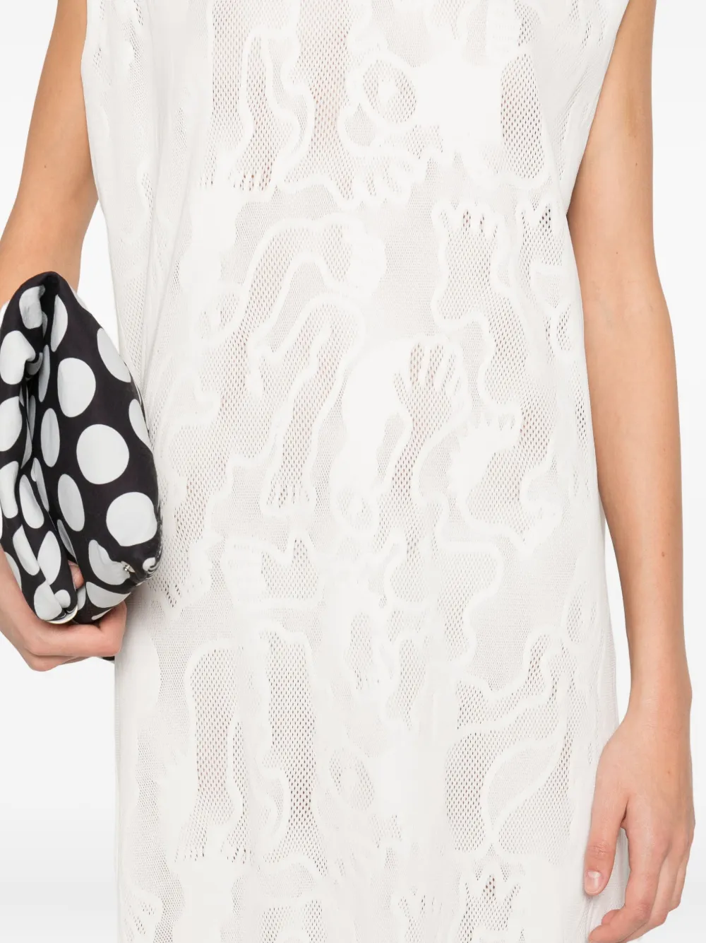 Pleats Please Issey Miyake Mouwloze midi-jurk Wit