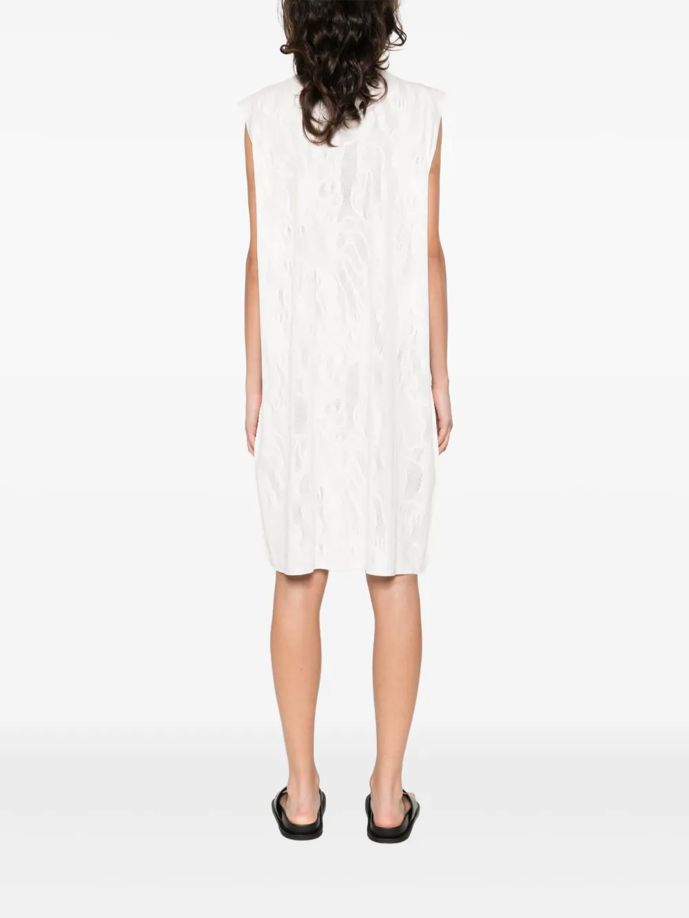 Pleats Please Issey Miyake Mouwloze midi-jurk Wit