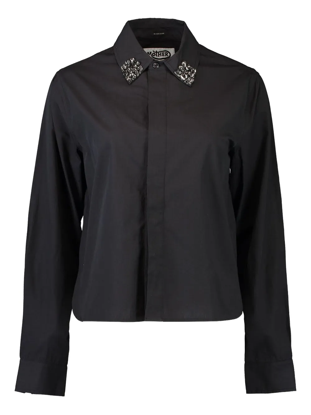 Mother Embellished-collar Shirt In Black