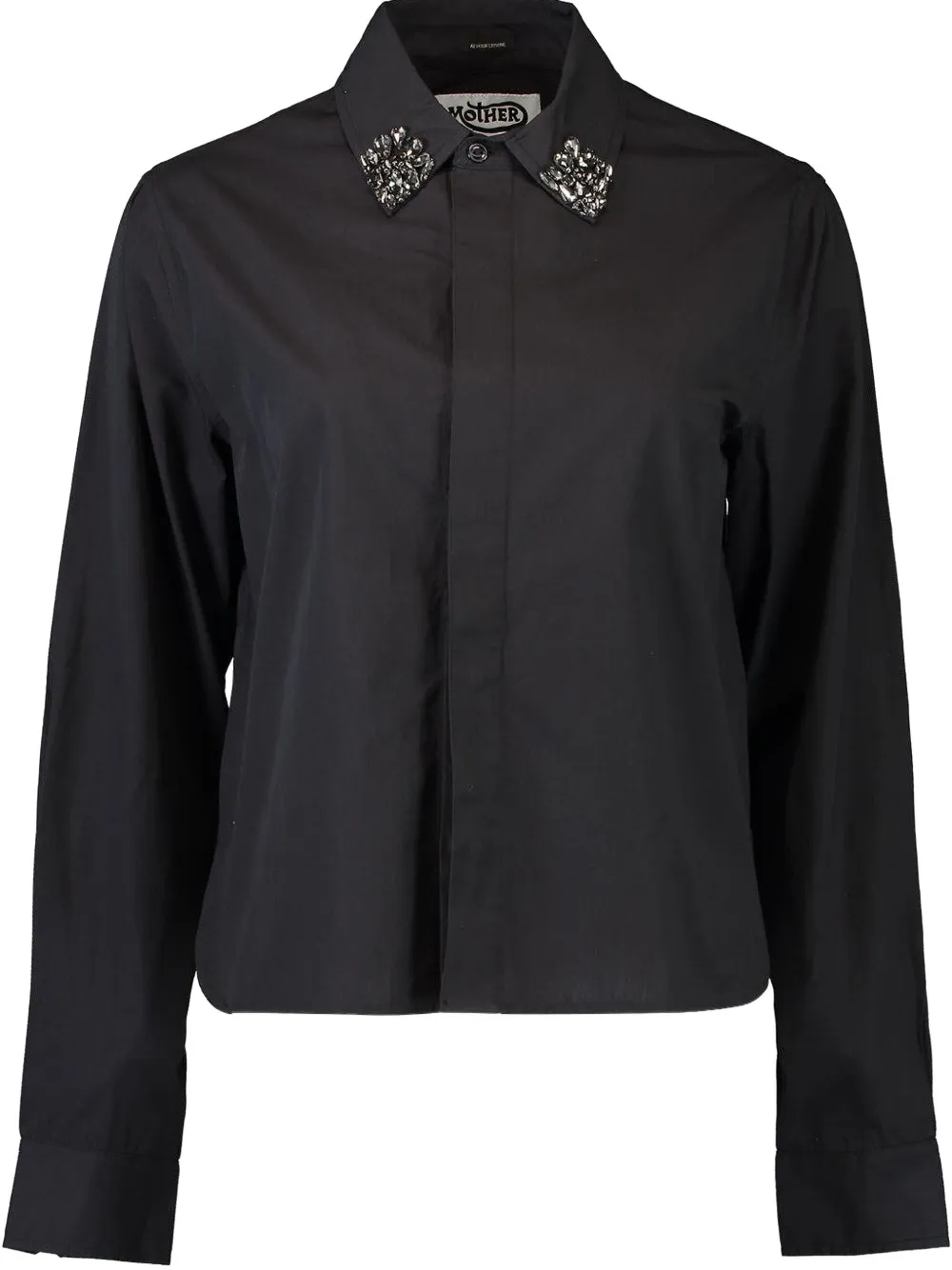 Mother Embellished-collar Shirt In Black