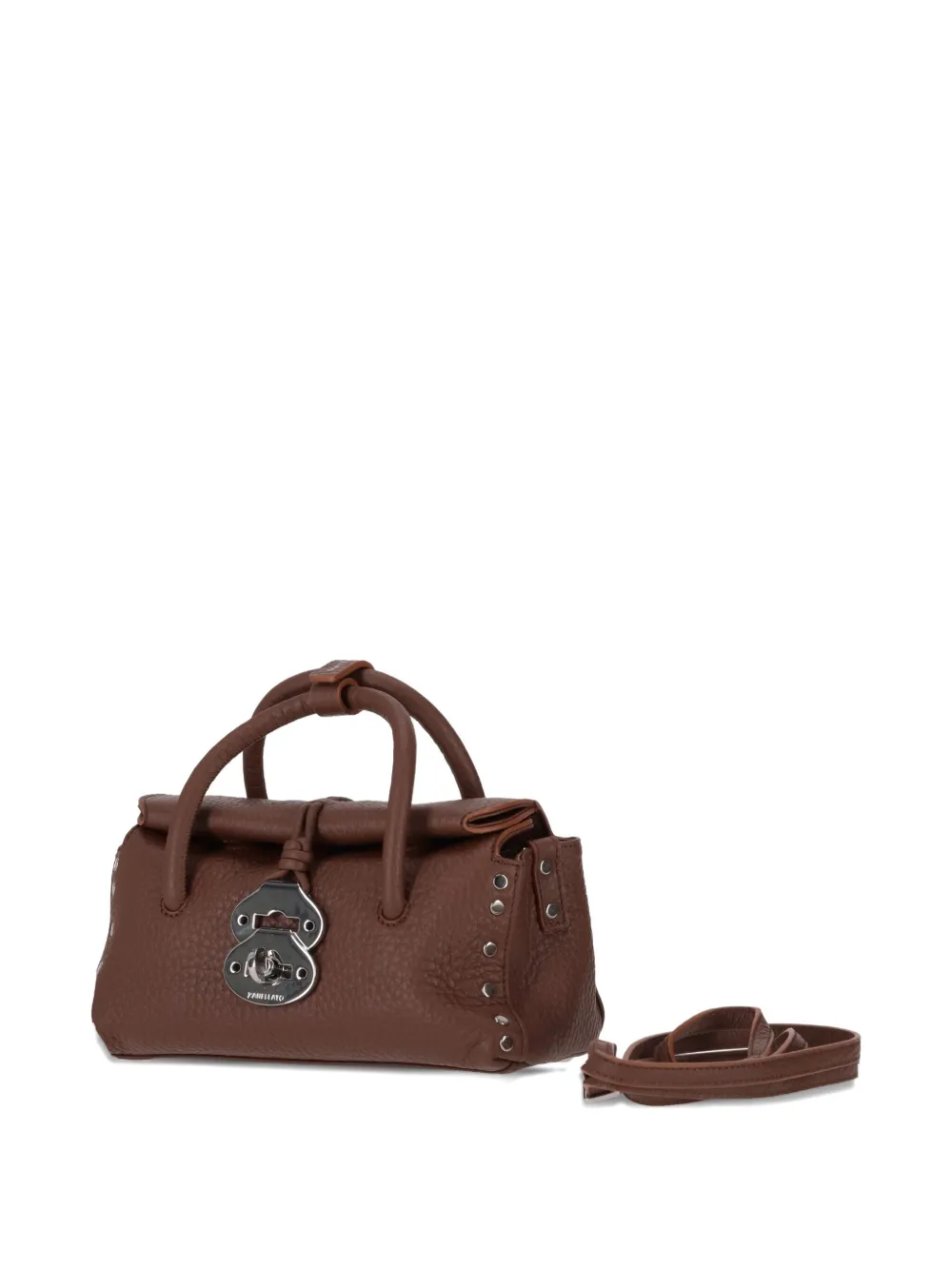 Zanellato Textured Shoulder Bag Detachable Strap In Brown