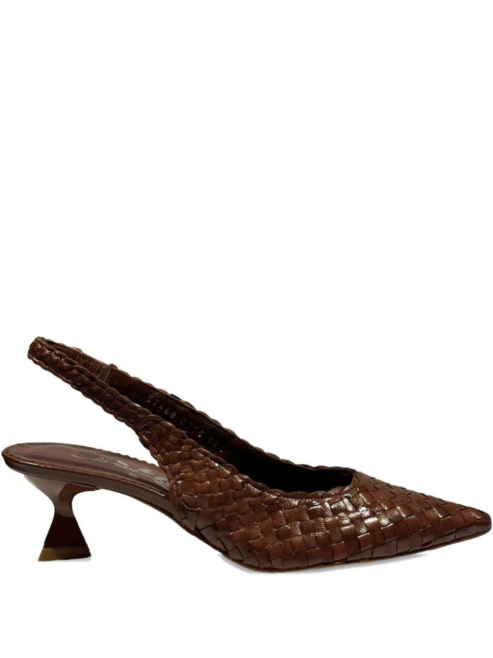 LA ROSE Carol geweven slingback pumps Bruin