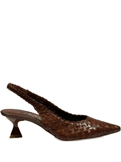 LA ROSE Carol woven slingback pumps