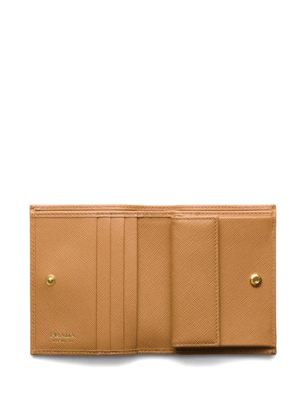 Prada Kleine saffiano leren portemonnee Bruin