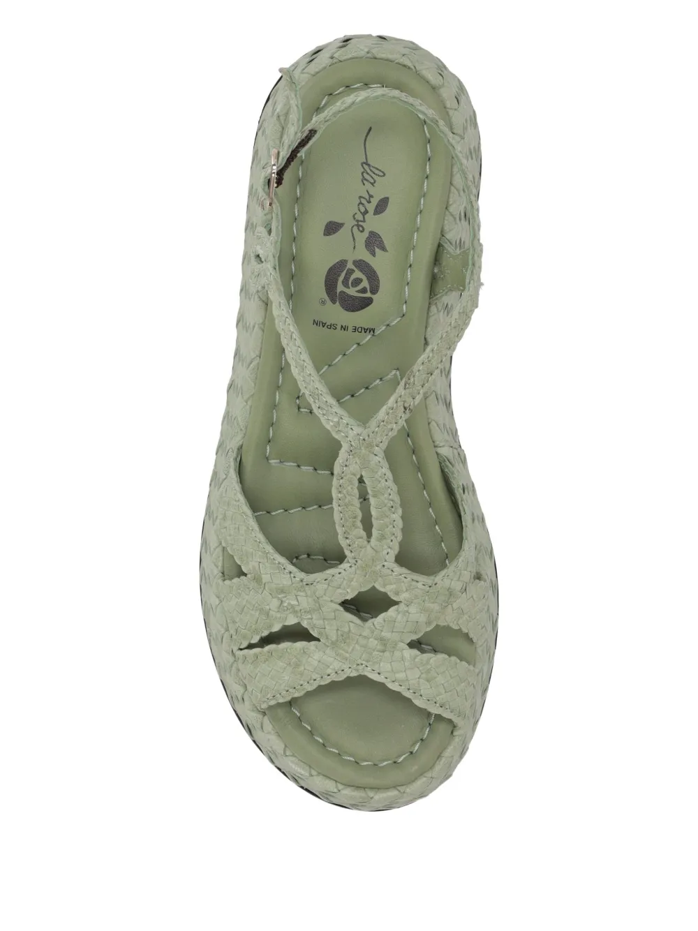 La Rose Maui Platform Wooden Sandal In Green