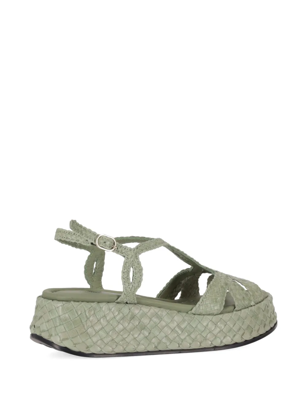 La Rose Maui Platform Wooden Sandal In Green