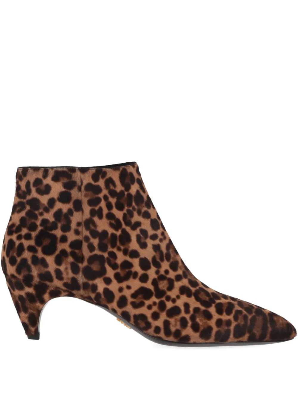 Prada pointed-leopard calf-hair ankle boots | Brown | Image 1