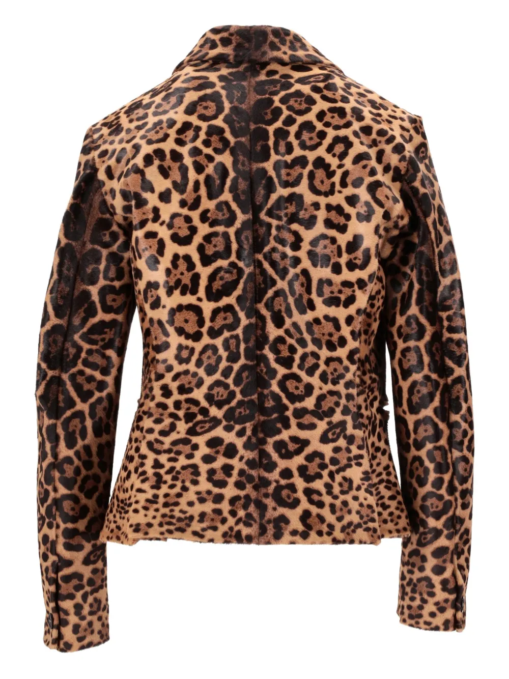 leopard-print leather jacket