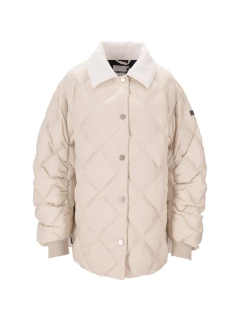 Lempelius corduroy-collar quilted jacket