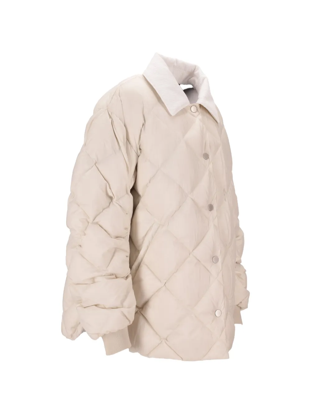  Lempelius Corduroy-collar Quilted Jacket - Neutrals 