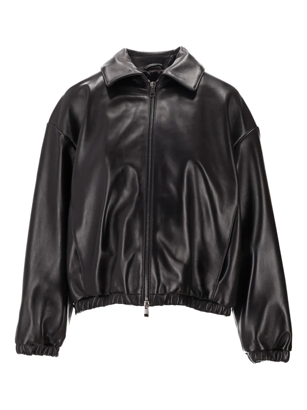 La-Rose nappa zip jacket - Nero