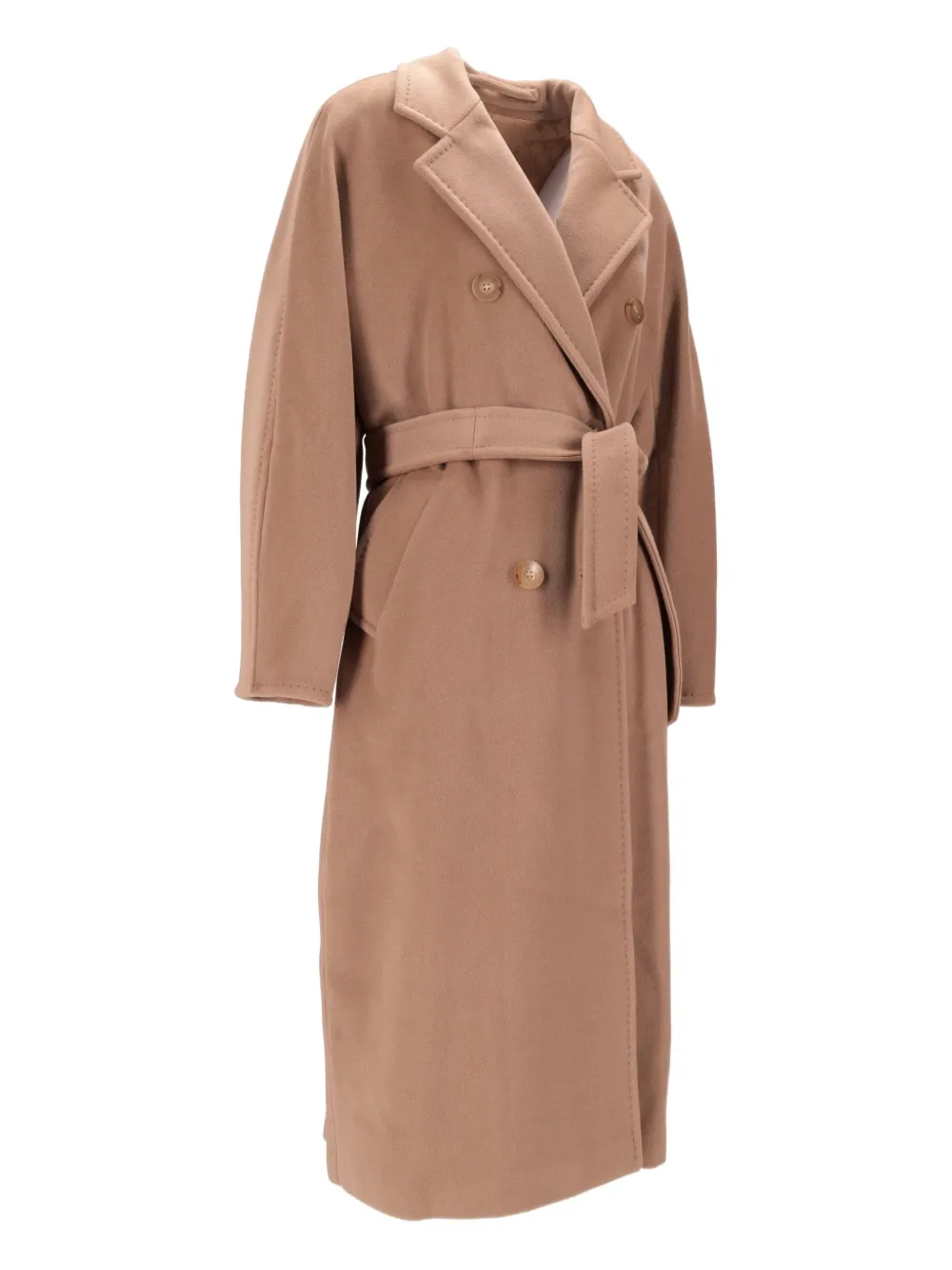 Max Mara Mantel met dubbele rij knopen Bruin