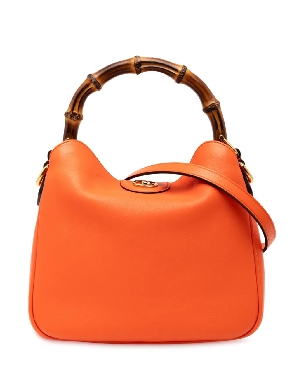 Gucci Pre-Owned 2016-2025 スモール レザー バンブー ダイアナ サッチェルバッグ - オレンジ Gucci Pre-Owned 2016-2025 スモール レザー バンブー ダイアナ サッチェルバッグ - オレンジ