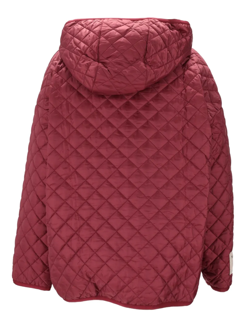 Max Mara Quilted-hooded Jacket In Red