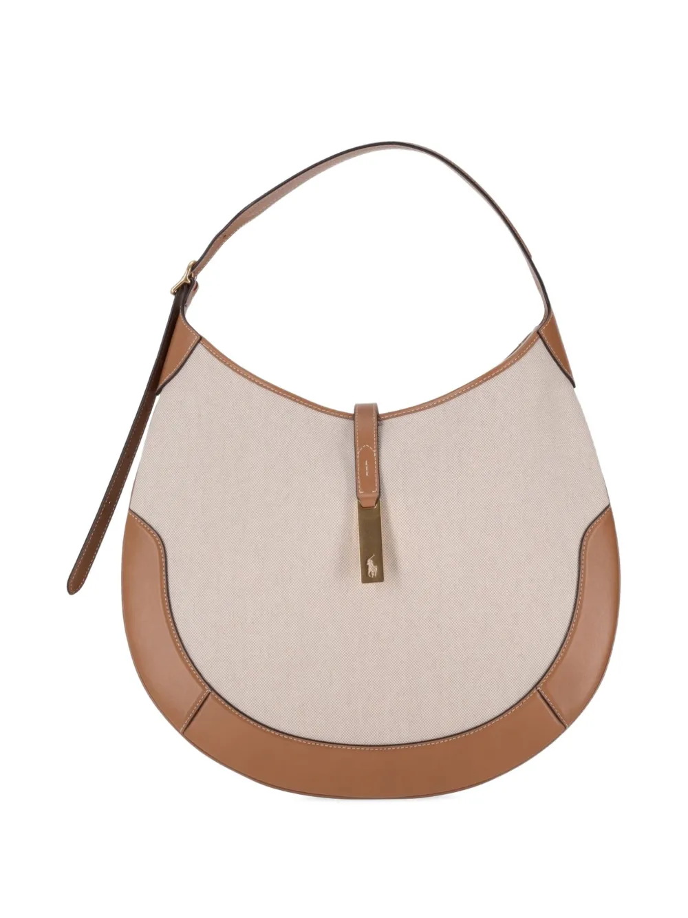 Polo Ralph Lauren Large Polo Id Shoulder Bag In Neutral