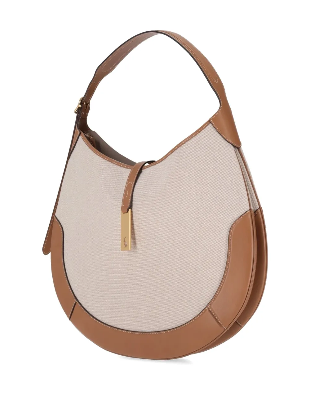 Polo Ralph Lauren Large Polo Id Shoulder Bag In Brown