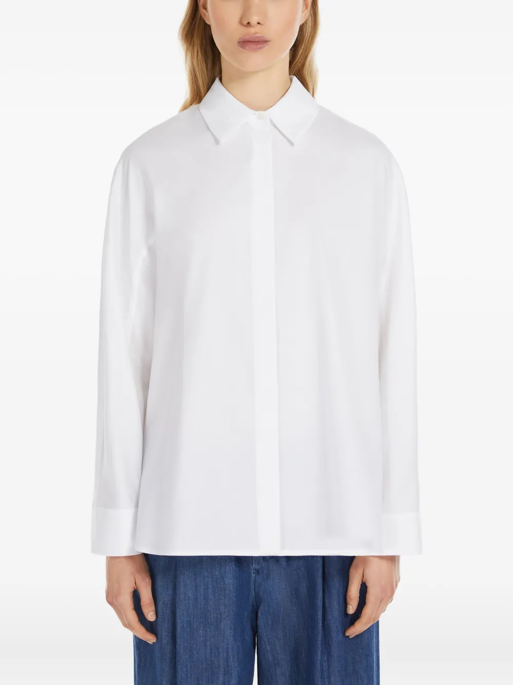 'S Max Mara Conero Oxford katoenen blouse Wit