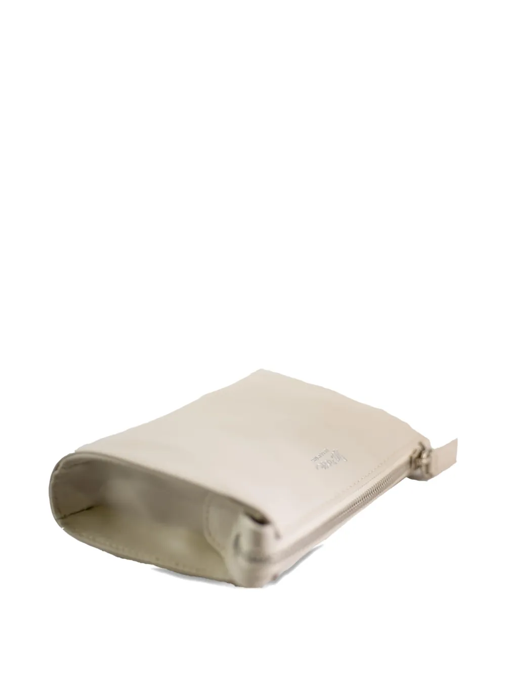 La Rose Minimal Leather Make-up Bag In Neutral