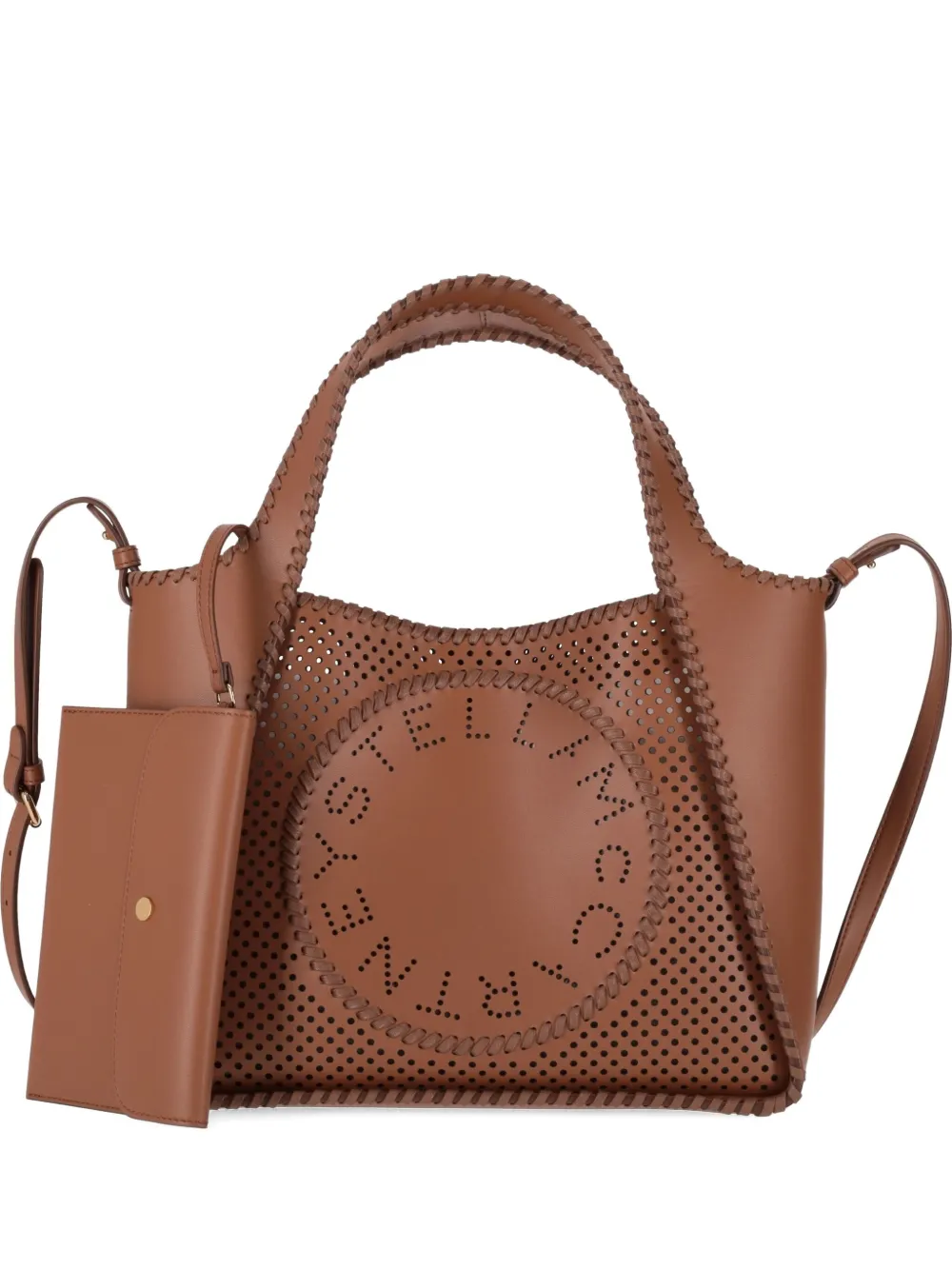 Stella Mccartney Perforated Logo-detail Cross Body Bag In Brown