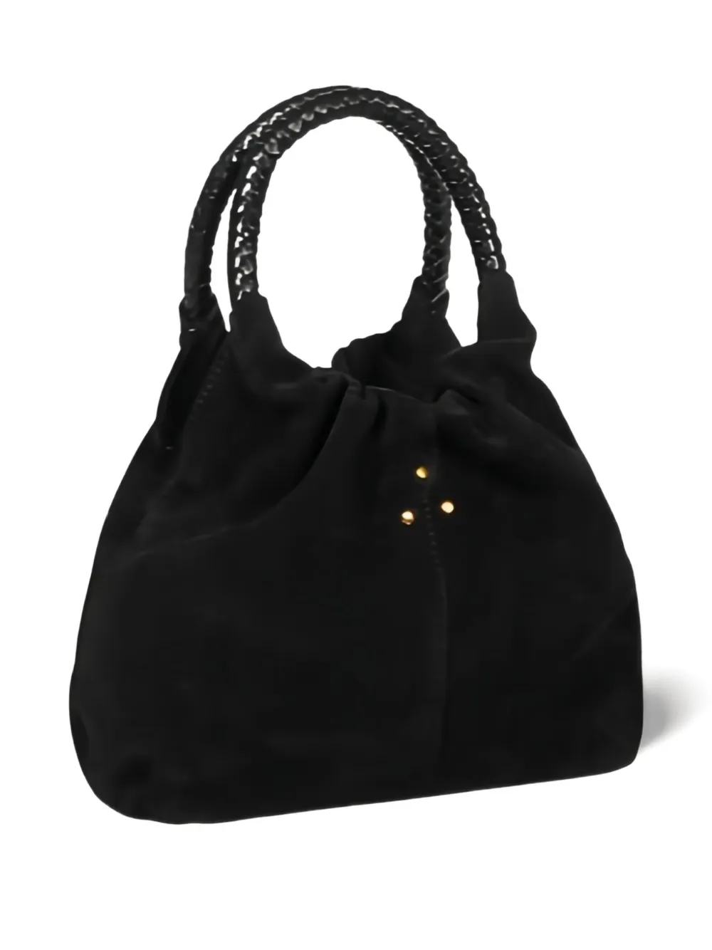 Jérôme Dreyfuss Gordi S Suede Shoulder Bag With Braided Handle In Black
