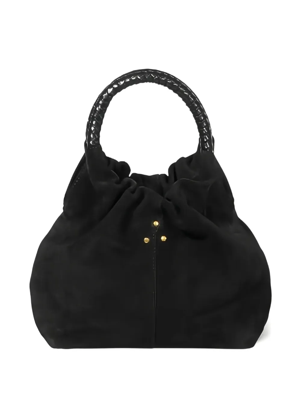 Jérôme Dreyfuss Gordi S Suede Shoulder Bag With Braided Handle In Black